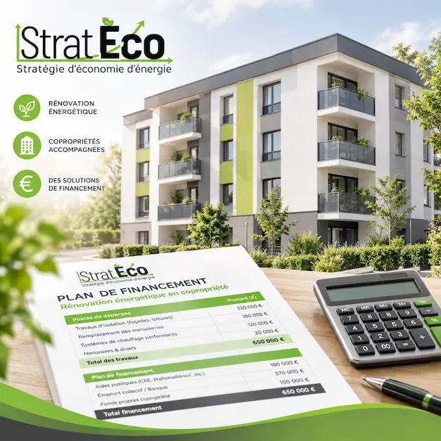 Eco PTZ collectif et individuel - Strat eco AMO copropriété Grand Est - immeuble rénové avec un plan de fincament pour intégrer les Eco PTZ